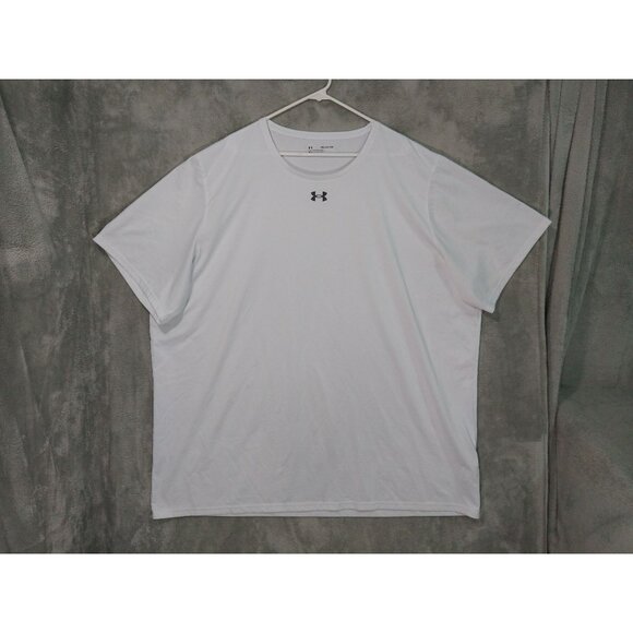 Under Armour UA Shirt Mens 5XL White Locker Tee 2.0 Short Sleeve Loose Crew Neck - Picture 1 of 8